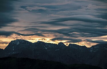 Sunset on "Feuerkogel" mountain