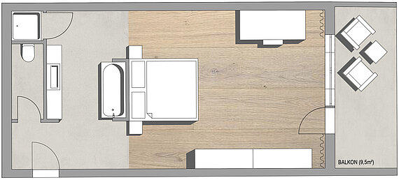 Grundriss Salzkammergut Suite Seezugang