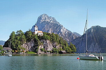 Sicht auf den Traunstein von Traunkirchen, (c)Oberösterreich Tourismus GmbH, Andreas Röbl