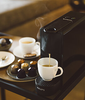 All unsere Zimmer sind mit Kaffeemaschinen ausgestattet!