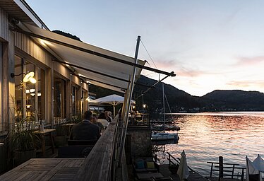 Abendstimmung im Restaurant Bootshaus