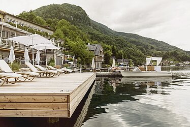 Private bathing jetty for hotel guests